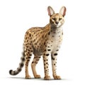 Serval isolated on white created with Generative AI