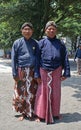 Servants of Yogyakarta Royal Palace Kraton posing in traditional attire Royalty Free Stock Photo