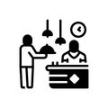 Black solid icon for Serve, waiter and service Royalty Free Stock Photo