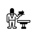 Black solid icon for Serve, waiter and staff Royalty Free Stock Photo