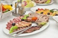 Served appetizer of meat Royalty Free Stock Photo