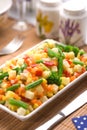 Served chopped vegetables mixture Royalty Free Stock Photo