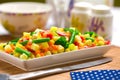 Served chopped vegetables mixture Royalty Free Stock Photo