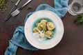 Served dumplings in a plate Royalty Free Stock Photo