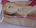 Slices of fresh bread in a basket Royalty Free Stock Photo