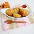 A served fried meatball Royalty Free Stock Photo