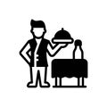 Black solid icon for Served, waiter and gourmet Royalty Free Stock Photo