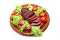 Served roast beef meat steak Royalty Free Stock Photo