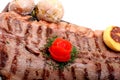 Served roasted beef meat steak Royalty Free Stock Photo