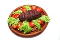 Served roasted beef meat steak Royalty Free Stock Photo
