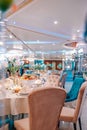 served table in the restaurant for the event. Royalty Free Stock Photo