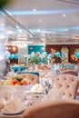 served table in the restaurant for the event. Royalty Free Stock Photo