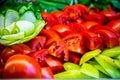 Served tasty vegeterian heahy food close up view. Royalty Free Stock Photo