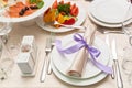 Served wedding table. Royalty Free Stock Photo