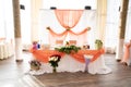 Served wedding table in the restaurant Royalty Free Stock Photo
