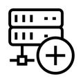 Server add vector glyphs icon Royalty Free Stock Photo