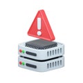 Server Alert 3d rendering icon. Royalty Free Stock Photo