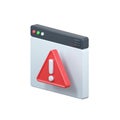 Server Alert 3d rendering icon. Royalty Free Stock Photo