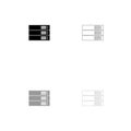 Server black and grey set icon .