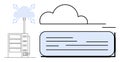 Cloud Data Transfer from Server with Networking Arrows and Simplified Elements Royalty Free Stock Photo