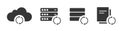 Server cloud data file synchronization technology icons set vector illustration, backup update refresh logo sign symbol minimal Royalty Free Stock Photo