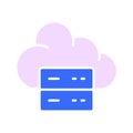 Server with cloud saving line icon. Online, computer, program, service, Internet, network, site, communication. Vector color icon