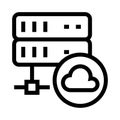 Server cloud vector glyphs icon Royalty Free Stock Photo