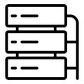 Server cluster icon, outline style