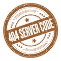 404 SERVER CODE text on brown round grungy stamp