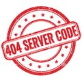 404 SERVER CODE text on red grungy round rubber stamp