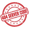 404 SERVER CODE text on red grungy round rubber stamp Royalty Free Stock Photo