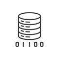 Server coding, icon in line design. Server, coding, programming, backend, development, database, data on white Royalty Free Stock Photo