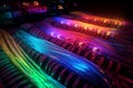 Server colorful cables. Generate ai