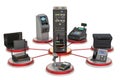 Server communication with trading, banking and offices equipment`s concept. 3D rendering Royalty Free Stock Photo