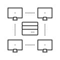 server computers line icon vector illustration
