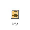 Server concept 2 colored line icon Royalty Free Stock Photo