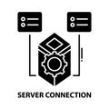 server connection icon, black vector sign with editable strokes, concept illustration Royalty Free Stock Photo