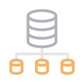 Server connection thin color line vector icon Royalty Free Stock Photo