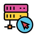 Server cursor color line icon