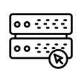 Server cursor thin line vector icon Royalty Free Stock Photo