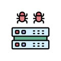 Server cyber attack icon. Simple color with outline vector elements of hacks icons for ui and ux, website or mobile application Royalty Free Stock Photo