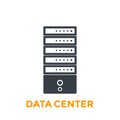 Server, data center vector icon