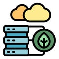 Server data control icon vector flat Royalty Free Stock Photo