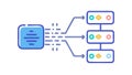 Server Data Distribution to Multiple Output Channels, vector design Generative AI Royalty Free Stock Photo