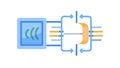Server Data Flow Network Icon, vector design Generative AI Royalty Free Stock Photo