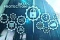 Server data protection concept. Safety of information from virus cyber digital internet technology. Royalty Free Stock Photo