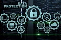 Server data protection concept. Safety of information from virus cyber digital internet technology Royalty Free Stock Photo