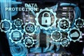 Server data protection concept. Safety of information from virus cyber digital internet technology Royalty Free Stock Photo