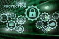 Server data protection concept. Safety of information from virus cyber digital internet technology Royalty Free Stock Photo