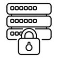 Server data protection icon showing secured data storage Royalty Free Stock Photo
